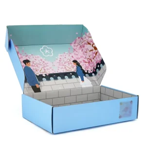 Custom Logo Blue Recyclable Perfume Blush Packaging Box Gift Packing Mailing Boxes Corrugated Mailer Box for Gift Food