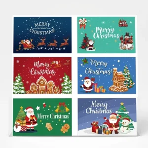 Custom Logo Business Corporate Christmas Cards Holiday Greeting Card Personalized Gold Foil 3D Embossing Cardstock