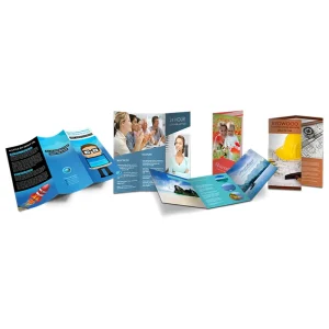Custom Logo CMYK Offset Printed Trifold Flyer Leaflet Brochure Catalogue Printing Service