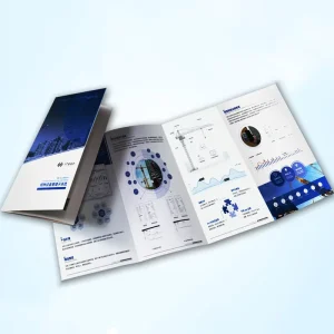 Custom Logo CMYK Printing Catalog Service 4 Fold Flyer A4 A5 A6 Fold Instructions Coated Paper Folding Leaflet Brochure