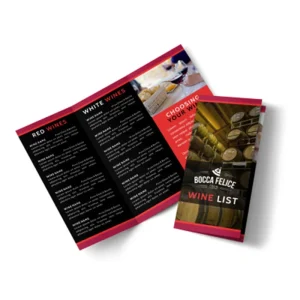 Custom Logo CMYK Trifold Business Flyer Leaflet Brochure Catalog Printing Service for Wine Drink