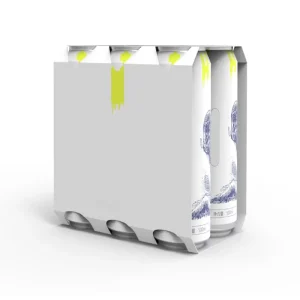 Custom Logo Cardboard 6 Pack Wine Box Carrier Portable Handle Corrugated Paper Packaging 6 Bottle Beer Carrier
