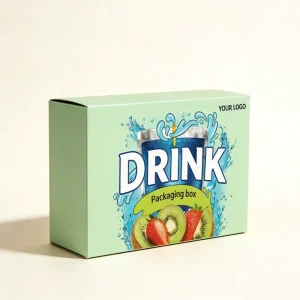 Custom Logo Cardboard Box Eco Friendly Strawberry Kiwi Juice Beverage Can Packaging Box 100ml Soda Water Paper Box