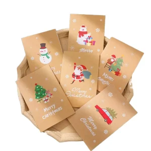 Custom Logo Christmas & Business Holiday Greeting Cards, Offset Printed Art Paper