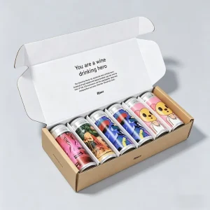Custom Logo Corrugated Folders Mailer Box With Embossing & UV Coating For 6 Pack Beer Can Bottle Packaging