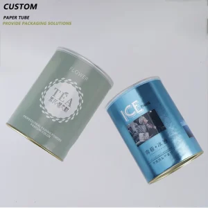 Custom Logo Cylinder Eco Friendly Cardboard Food Grade Food Flavors Powder Packaging Aluminum Easy Tear Metal Lid Can Paper Tube