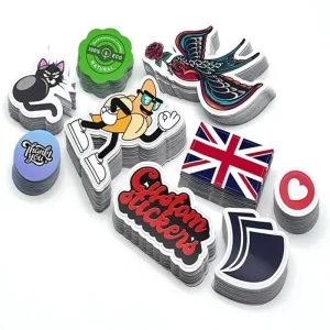 Custom Logo Design Labels Sticker Cartoon Waterproof Sticker Adhesive Label Printing Holographic Vinyl Die Cut Sticker Sheet