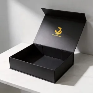 Custom Logo Design Printing Foldable Magnetic Gift Box Collapsible Black Rigid Gift Packaging Box for Luxury Products
