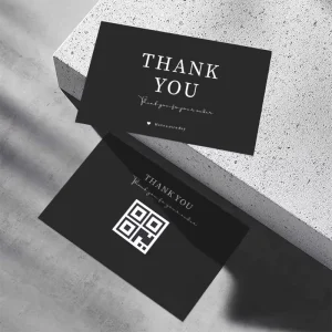 Custom Logo Design Waterproof Double Sides Printing Folded Writable Business Thank You Greeting Cards