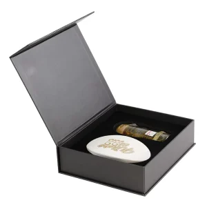 Custom Logo Eco-Friendly Recyclable Gift Packaging Personalised Magnetic Black Sponge Lined Embossing Paper Boxes