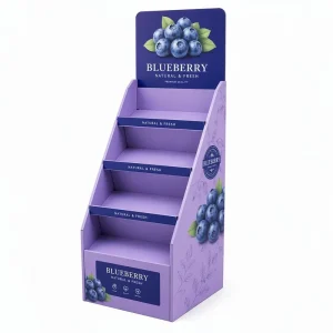 Custom Logo Eco-Friendly Recyclable Matt Lamination Display Stand Cardboard Display Racks for Storage Super Market Showcasing