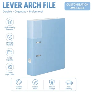 Custom Logo Factory Direct PP Lever Arch File A4 Size Professional Document Organizer for School Office Supplies