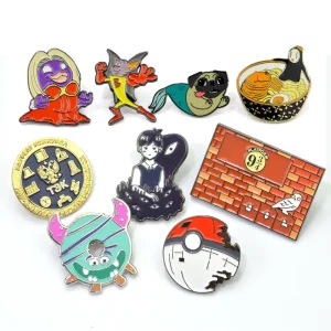 Custom Logo Fashion Badges Anime Pins Metal Lapel Pin Hard Enamel Technique Featuring Sports Flower