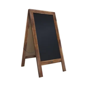 Custom Logo Folding Standing Outdoor Wood Blackboard Sign Advertising Black Board Chalkboard for Restaurant