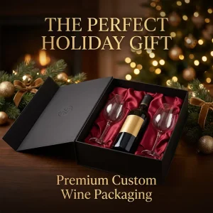 Custom Logo Gift Box Black Wine Bottle Packaging Rigid Magnetic Gift Packaging Box With Eva Foam Insert