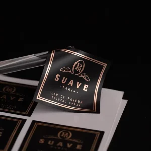 Custom Logo Gold Foil Stamping Vinyl Cosmetic Product Packaging Stickers Waterproof Adhesive Labels