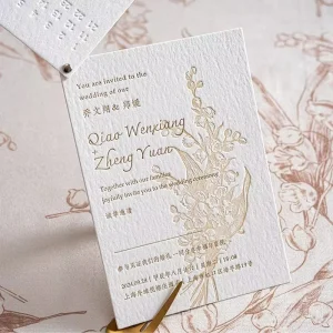 Custom Logo Holographic Durable 3D Embossed/Debossed Oil Proof Business Wedding Cards for Candle Craft Photo Frame Use