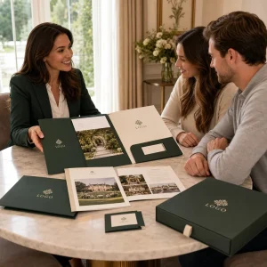 Custom Logo Hospitality Wedding Venue Presentation Folder Kit Business Gift Set Full Color Printing OEM