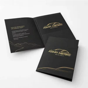 Custom Logo Hot Stamping A4 Presentation Folders Cardboard Paper File Folder With Pockets