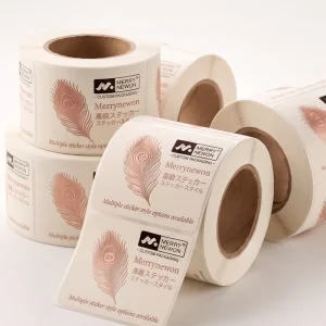 Custom Logo Label Print Exquisite Product Roll Waterproof Vinyl Sticker Adhesive Label Sticker Packaging Labels