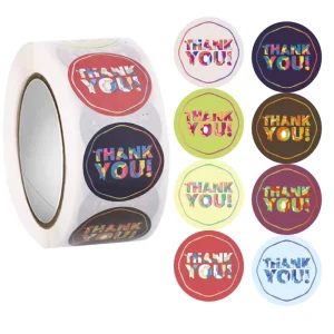 Custom Logo Label Thank You Stickers for Small Business Round Label Stickers in Sheets Waterproof Label Stickers
