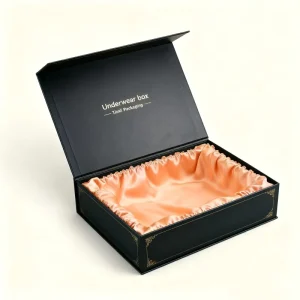 Custom Logo Luxurious Underwear Packaging Box Magnetic Silk Satin Lining Box Gift Box With Silk Satin Insert