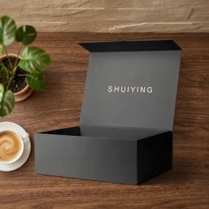 Custom Logo Luxury Box Magnetic Closure Lid Paper Rigid Cardboard Black Magnet Box Package Shoe Clothes Cardboard Gift Packaging