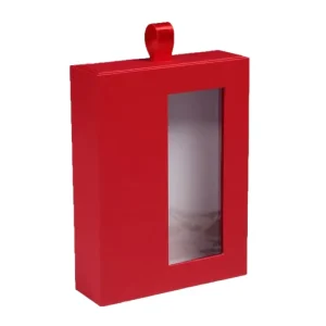 Custom Logo Luxury Cardboard Jewelry Packaging Box With PVC Window Sliding Drawer Style Gift Box for Necklace