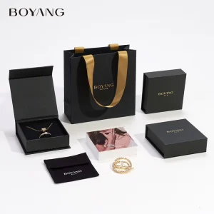 Custom Logo Luxury Eco Paper Book Shape Magnetic Closure Earring Necklace Ring Packaging Jewelry Box