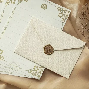 Custom Logo Luxury Embossed Linen Texture Envelope Bulk Retro Specialty Paper Invitation Set for Business Greeting