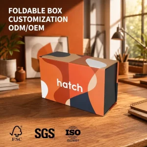 Custom Logo Luxury Foldable Rigid Paper Gift Box Collapsible Magnetic Closure High end Brand Packaging Portable Eco Friendly