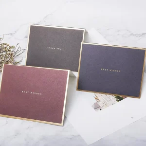 Custom Logo Luxury Folding Greeting Card for Business Thank You Wedding Birthday Wishes Premium Paper Stationery Card