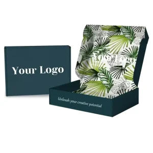 Custom Logo Luxury Personalized Design Waterproof Foldable Corrugated Gift Colored Mailer Shipping for Clothing Cosmetic