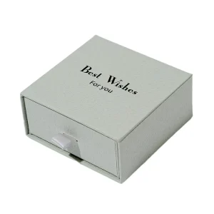 Custom Logo Luxury Sage Green Cardboard Jewelry Packaging Box With Ribbon Puller Sliding Drawer Style Gift Box Bag Set
