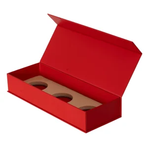 Custom Logo Matte Red Rigid Magnetic Gift Box Luxury Gold Foil Food Packaging Bespoke Paper Box with Spot UV