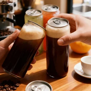 Custom Logo PET Can Aluminum Flip Top Cap Juice Soda Bubble Tea Beverage Bottle