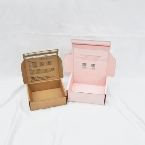 Custom Logo Packaging Carton Self Seal Adhesive Stick Zipper Mailer Shipping Box Tear Open Packaging Tear Off Paper Gift Boxes