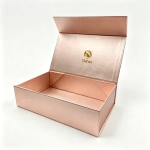 Custom Logo Pink Foldable Magnetic Gift Box Luxury Paper Packaging with Glossy Matte Printing and Magnetic Closure