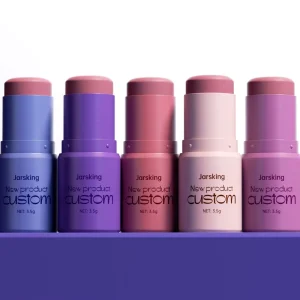 Custom Logo Plastic Empty Round Matte Makeup Lips Balm Sunscreen Blush Stick Packaging Container Bottle