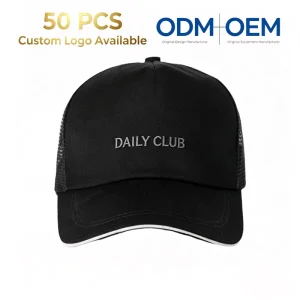 Custom Logo Printed Breathable Summer Baseball Mesh Caps Custom Tourist Sun Hats Available for Small Batch Cotton Hat