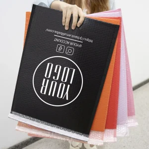 Custom Logo Printed Colorful Matte Waterproof Shockproof Padded Shipping Envelopes Self Seal Poly Packaging Bubble Mailer