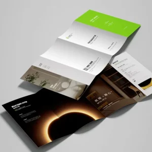 Custom Logo Printed Full Color Folded Leaflet Flyer Printing Small Brochure Printing Real Estate Brochures With Uv Spot