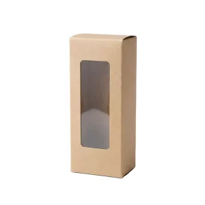 Custom Logo Printed Kraft Paper Box With Window Sustainable Certified Cosmetic Skincare Retail Gift Packaging Case