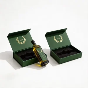 Custom Logo Printed Luxury Cardboard Gift Magnetic Closure Rigid Food Beverage Vinegar Olive Oil Bottles Packaging Paper Boxes