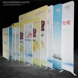 Custom Logo Printed Trade Show Backdrop Wall Display Portable Foldable Tension Fabric Advertising Stand Step Repeat Banner Kit