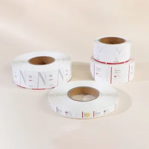 Custom Logo Printed Waterproof Adhesive Roll Label Sticker for Cosmetic Skincare Essential Oil Bottle Packaging