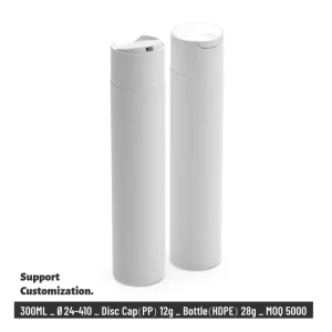 Custom Logo Printing 300ml 10oz White Leak-Proof HDPE Lotion Bottle with Flip-Top Cap