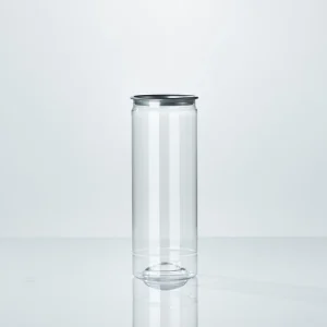 Custom Logo Printing Clean PET Plastic Beverage Bottles Can with Easy Pull Cap for Milk Tea Shop