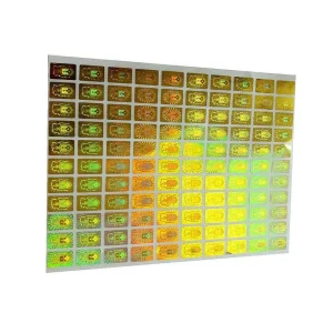 Custom Logo Printing Gold Hologram Stickers Packaging Anti fake Label Sticker