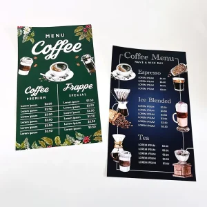 Custom Logo Printing Multiple Designs Restaurant Menu Booklet A4 A5 Size Poster Pamphlet Leaflet Service Flyers with Low MOQ